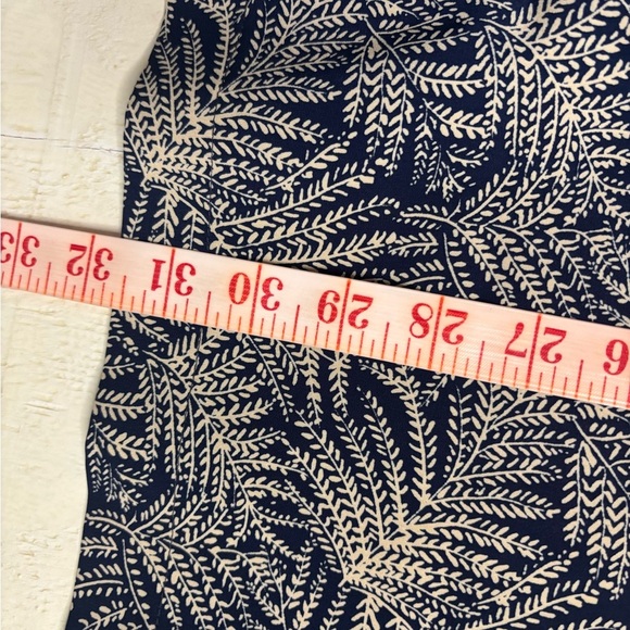 Talbots Lined Length Skirt Size 8 Navy Tan Ferns Vintage New Sews Stock - Picture 4 of 7